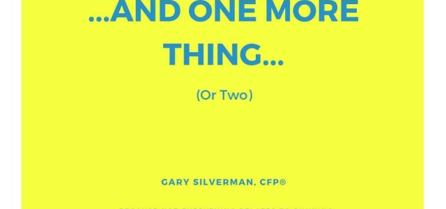 And one more thing